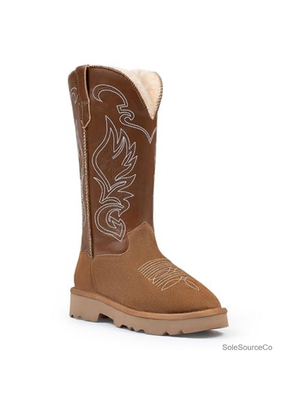 Genuine Suede Platform Winter Snow Boots Faux Fur Lined Pull On